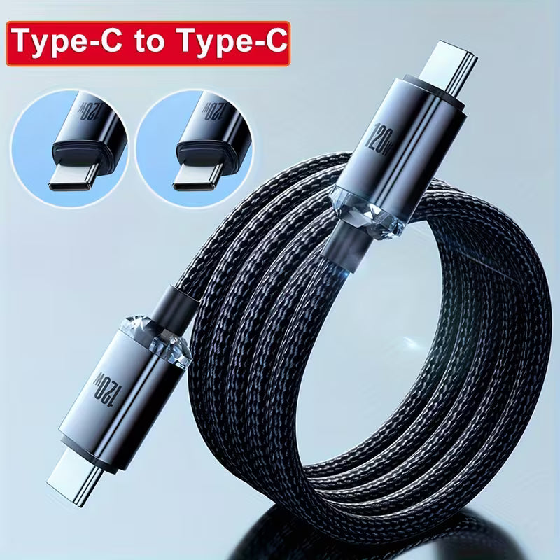 ApexCharge 120W Ultra-Fast USB-C to USB-C Braided Cable