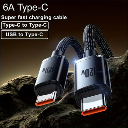 ApexCharge 120W Ultra-Fast USB-C to USB-C Braided Cable